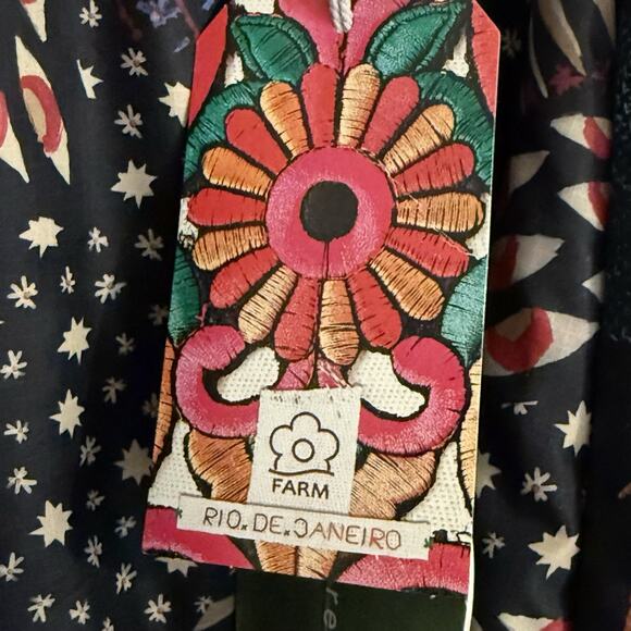 Farm Rio NEW Black Wild Bananas Metallic Reversible Puffer Sz S Jacket 50B $350 - Picture 16 of 16